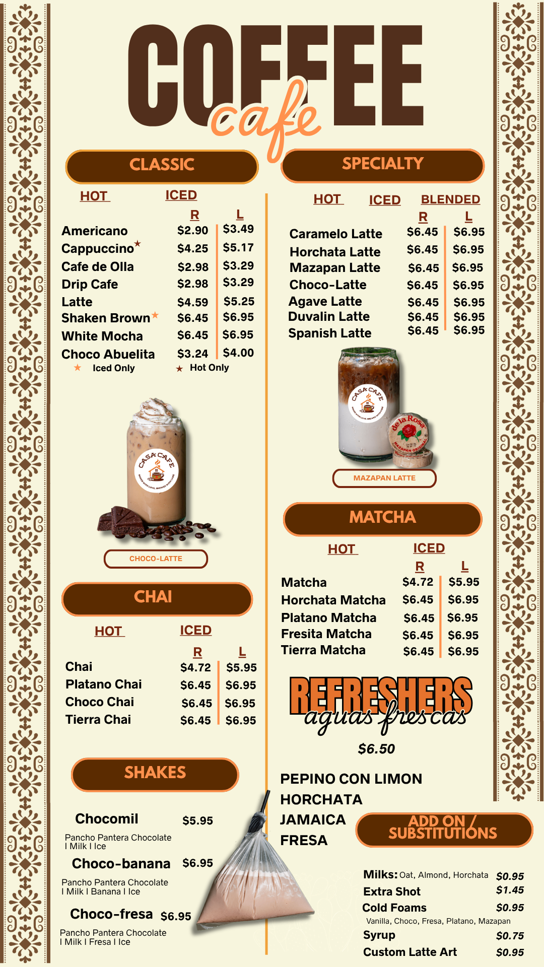 coffee menu poster